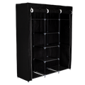 Closet de Tela Negro con Múltiples Niveles