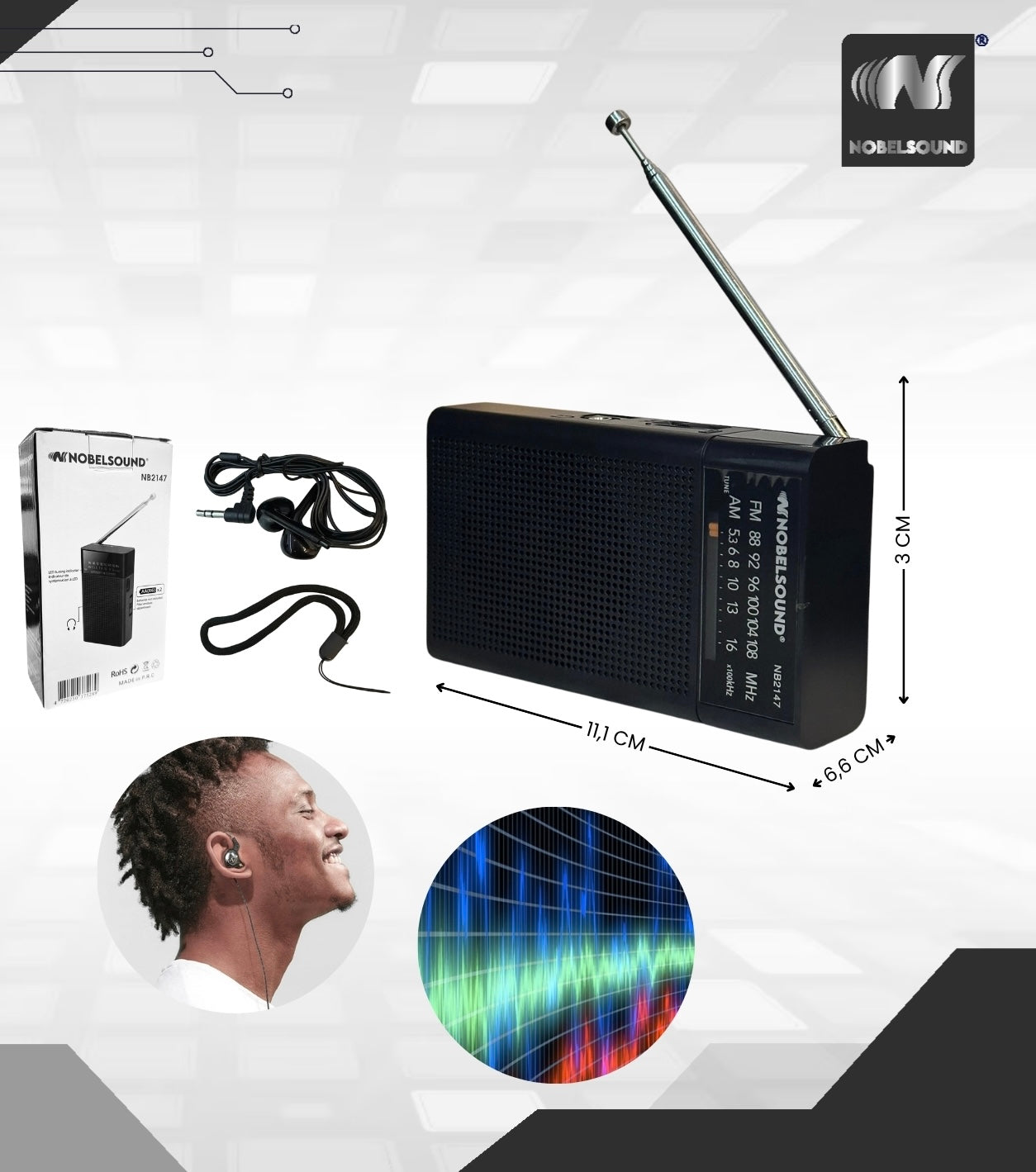 Mini Radio Portátil AM/FM