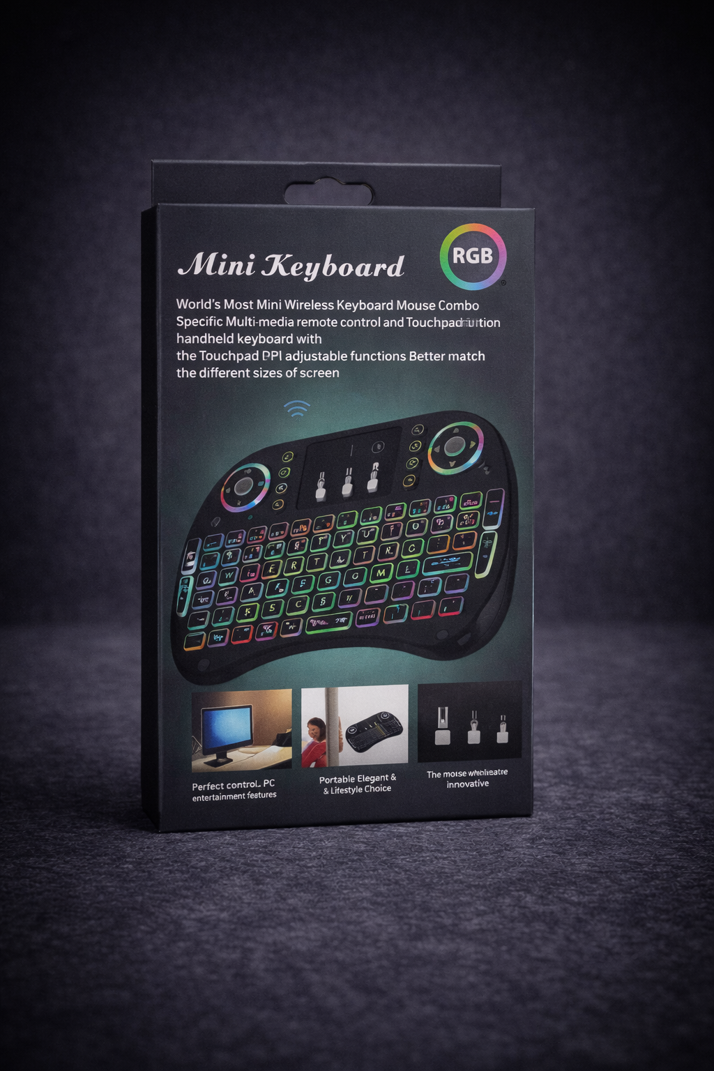 Mini Teclado Inalámbrico RGB