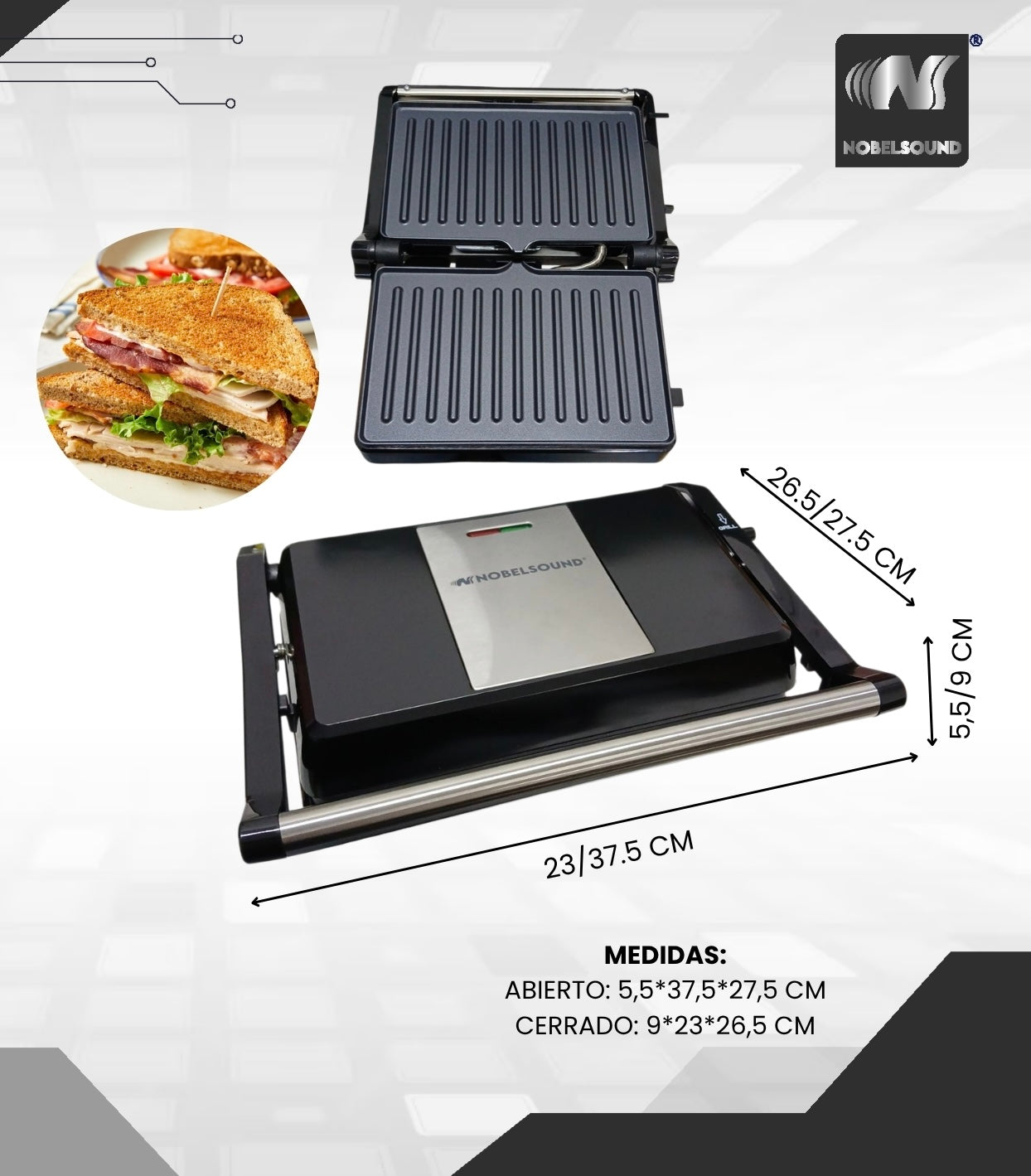 Parrilla Sandwichera Press Grill