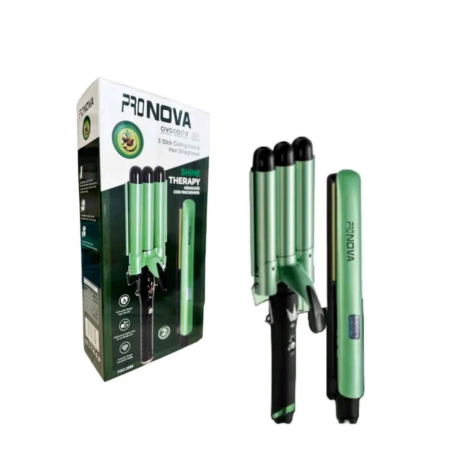Plancha Rizadora 3 Tubos Profesional Fonova