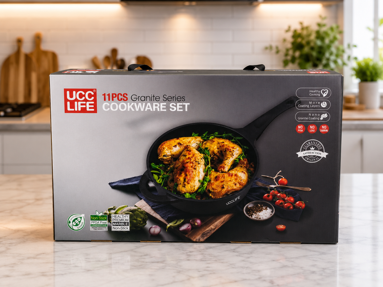 Batería 11 Piezas Juego de Baterías de Cocina Serie Granito UCC Life
