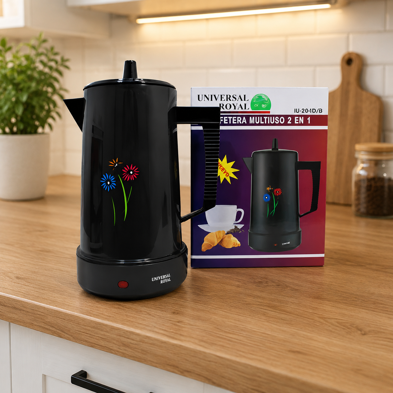 Cafetera Multifuncional 2 en 1 Tetera + Cafetera Universal Royal IU-204 D/B