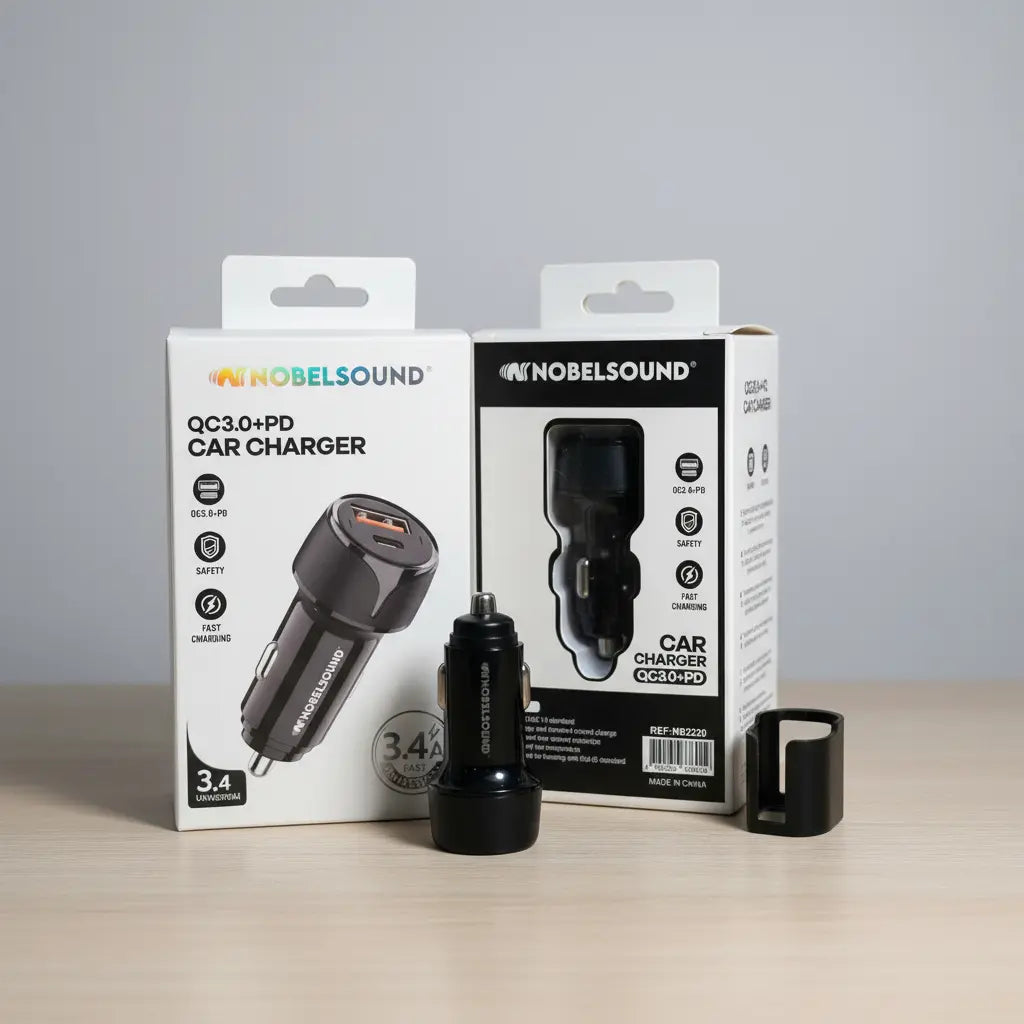 Cargador de Celular para Carro Nobelsound QC3.0+PD
