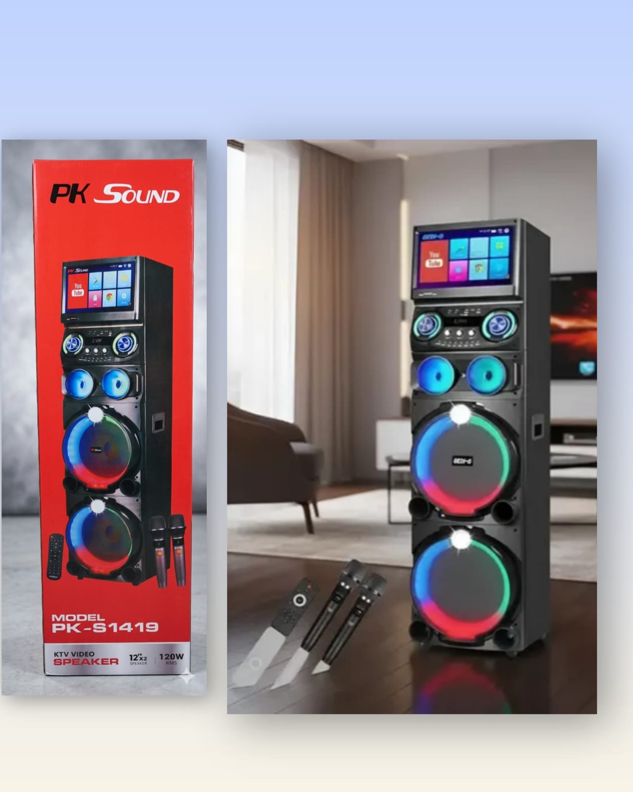 Parlante Torre PK Sound con Pantalla y Luces Led PK-S1419